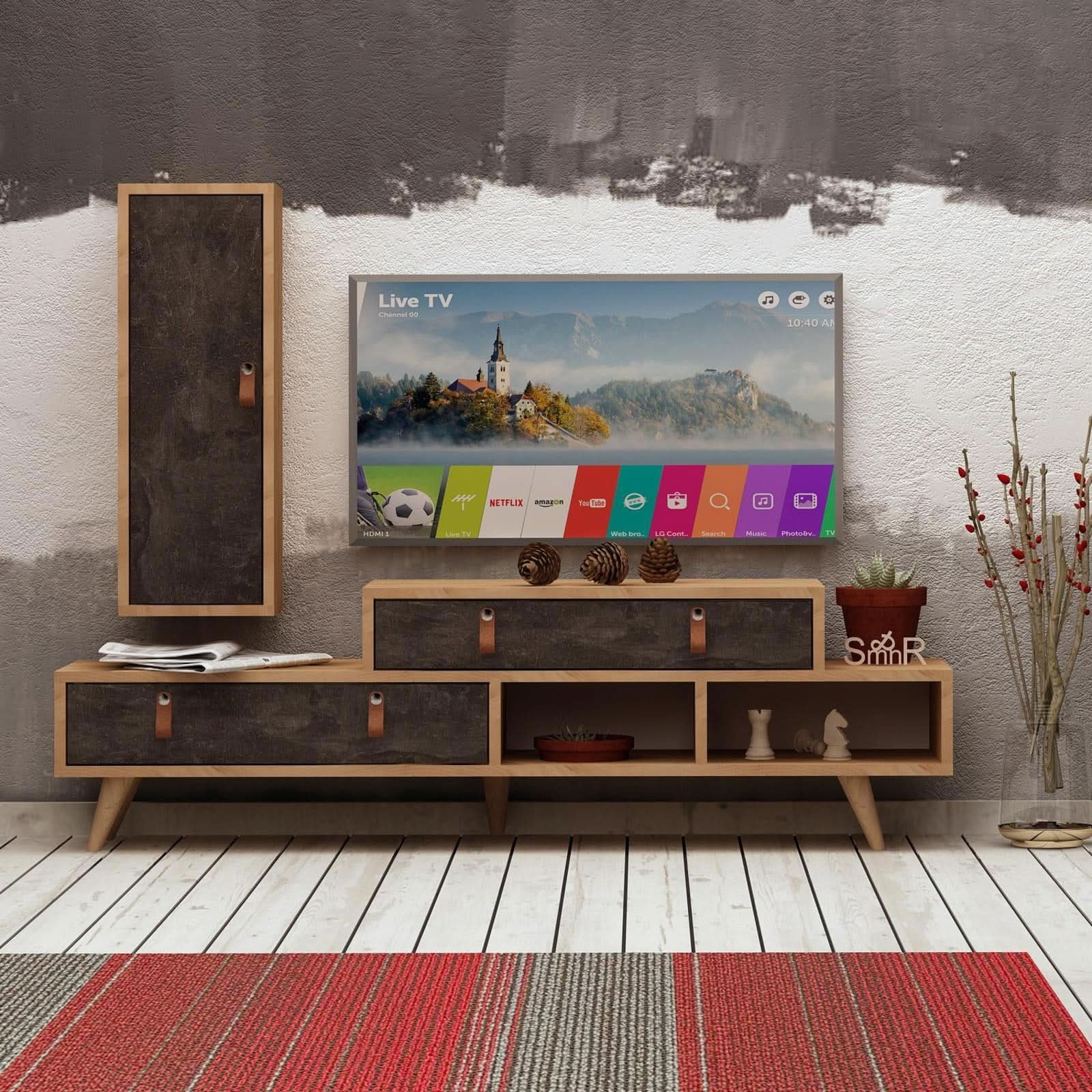 طاولة تلفاز بتصميم مبتكر