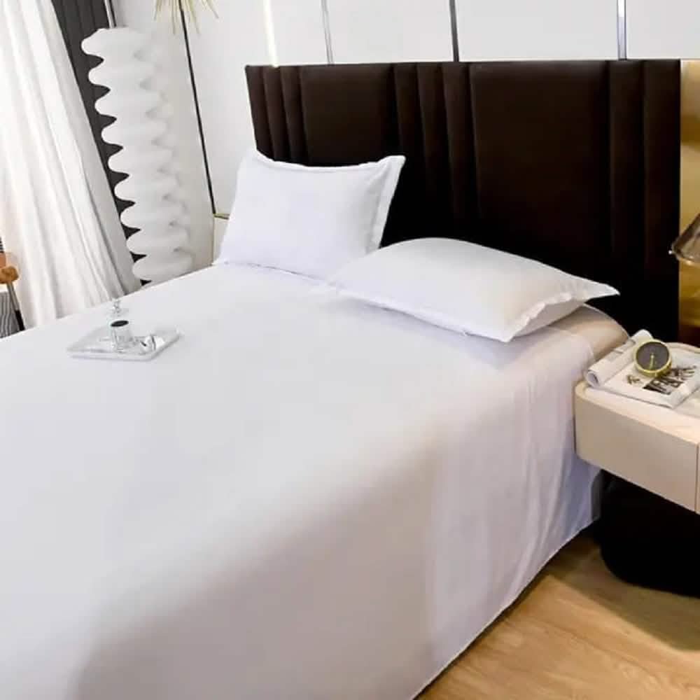 طقم ملاية سرير مايكروفايبر، 240*220 سم - أبيض